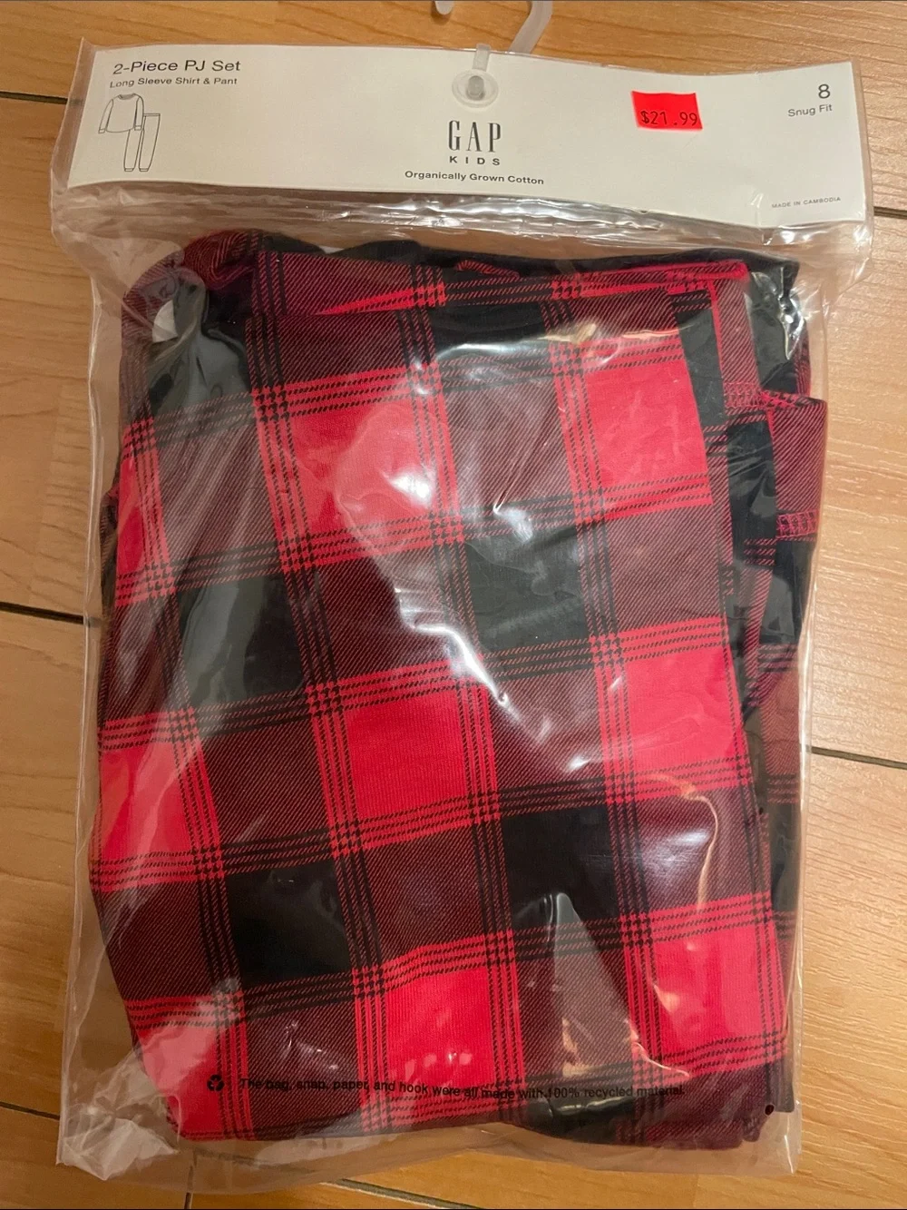 GAP Red and Black Plaid Infant Romper